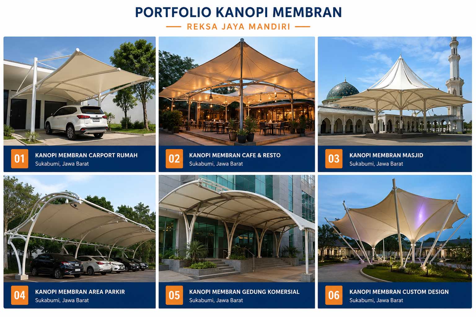 kanopi membran murah sukabumi reksa jaya mandiri
